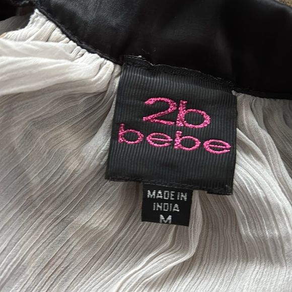 2B Bebe sheer Neutral leopard print maxi dress Sz M - Picture 8 of 16